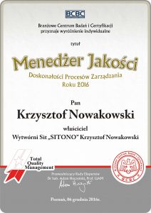 Sita Nekla Certyfikat