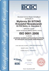 Sita Nekla Certyfikat